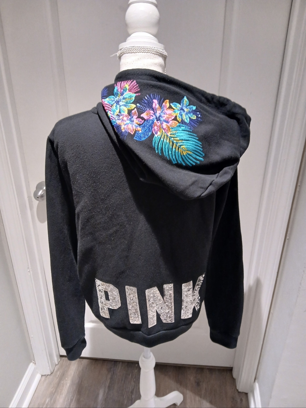 RARE VS PINK VINTAGE FLORAL HIBISCUS SEQUIN SET - Picture 6 of 16